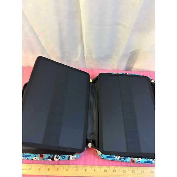 Panda blue pencil organizer zipper case new 9"x12" - Picture 4 of 5